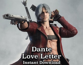 Dante Love Letter, Love Note, Romantic, Devil May Cry, DmC, Video Games, Instant Download, PDF