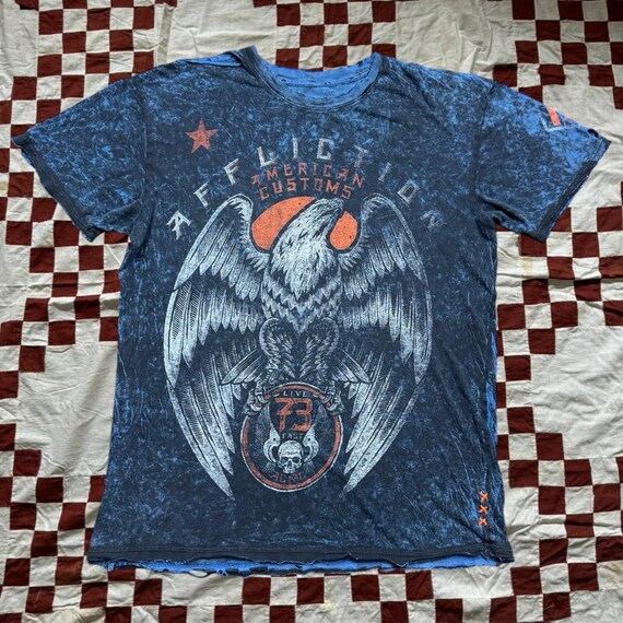 Affliction American Customs Eagle リバーシブル ダメージ加工 T 