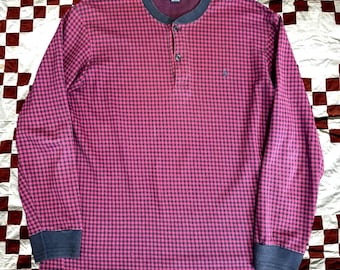 Polo Ralph Lauren Henley de manga larga vintage de los años 90, talla grande