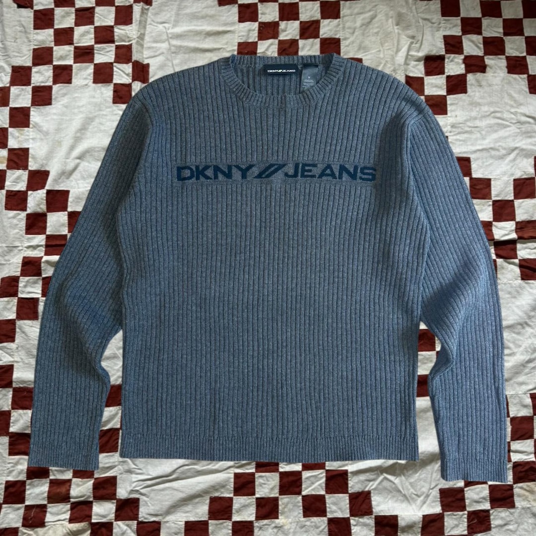 Vintage 2000s Y2K DNKY Jeans Ribbed Knit Sweater Size Medium