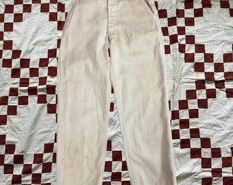 Vintage 60's Army Military Khakis Chinos Zip Fly Trousers Pants Sz