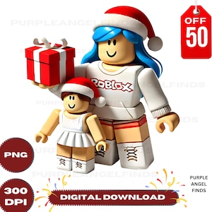 Roblox Weihnachten Clipart Bundle, sofortiger Download, Roblox PNG-Datei, SVG, Gaming Png, Roblox Boy Png, Sublimation, Handwerk, digitaler Download