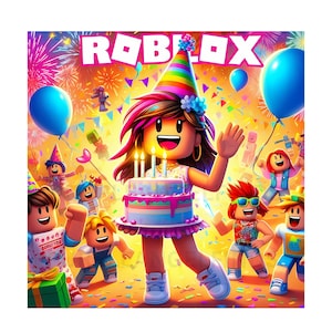 Roblox Happy  Birthday  Girl Png ,Digital Download, Roblox birthday, Girl birthday, Svg, sublimation, Roblox birthday ,Instant Download