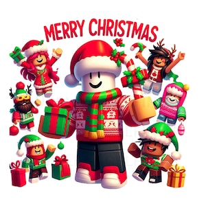 Roblox Frohe Weihnachten Png, sofortiger Download, Roblox PNG-Datei, Gaming Png, Roblox Boy Png, Sublimation, Kunsthandwerk, digitaler Download