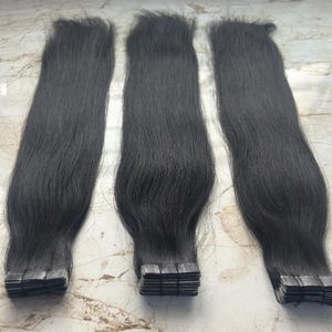 インド製のナチュラルストレートテープヘアエクステンション