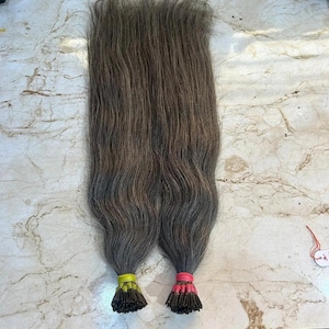 Grey I-tip Human Hair Extensions