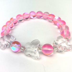 Pink Mermaid w/ Butterflies Bead Bracelet