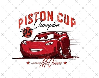 Retro Lightning Mcqueen Piston Cup Svg Png, Disney Cars png, Disney Svg, Disney Pixar png, Cars png, Cars Land png, digital file