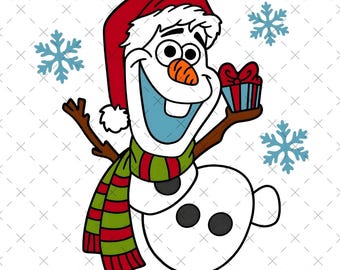 Christmas Olaf Snowman SVG PNG Shirt Design, Xmas Princess Friends, Holiday Season, Frozen Character