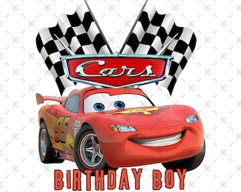 Cars Birthday Boy Design: McQueen SVG, PNG, Sublimation (Digital Files)