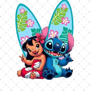 Lilo Stitch Summer Vibes Watercolor Splash Png Svg, Stitch Floral Png, Cartoon Rainbow Aesthetic, Stitch Lilo Surfing Png, Disney Shirts Svg