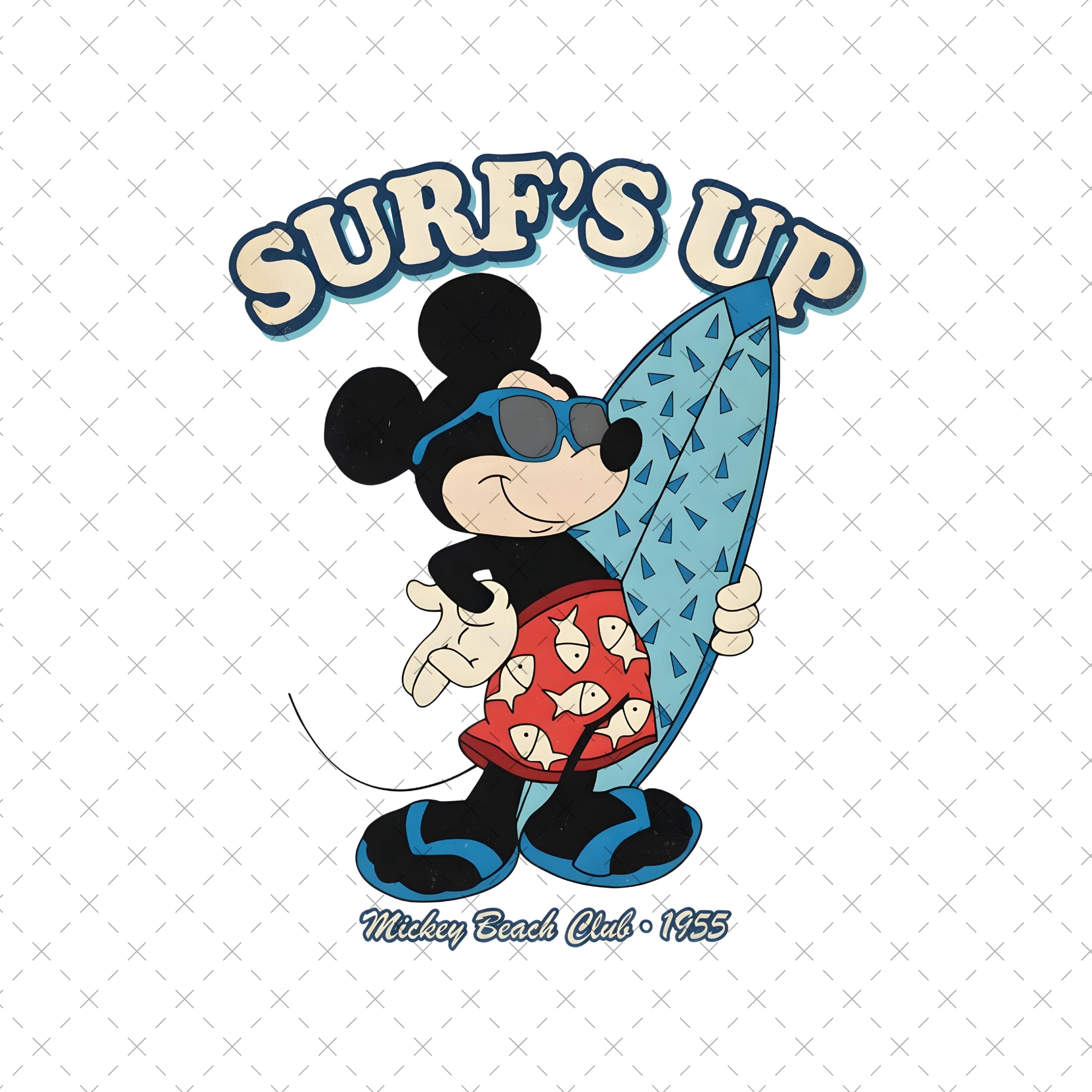 新品 サーフミッキー SURF MICKEY WALL CANVAS ART Humorous Surfing Print of MICKEY on the Beach - Etsy