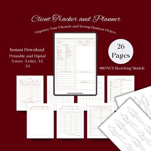 Sewing Planner: Client Tracker, Business Organizer (Digital Download)