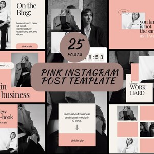 25 Pink Instagram Post Templates - Canva Social Media Pack