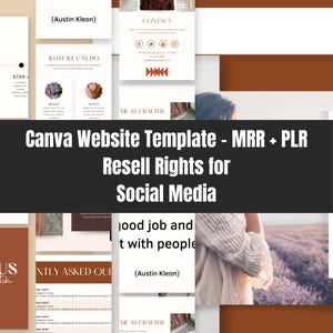 Canva Website Template - MRR + PLR Wiederverkaufsrechte für Social Media