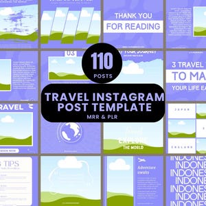 110 Travel Instagram Post Templates - Editable Canva Designs
