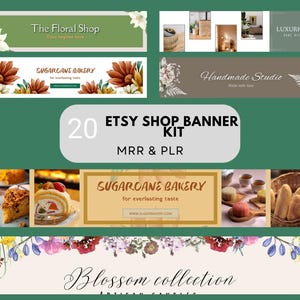 20 Etsy Shop Banner Kit - Canva Templates for Social Media Branding