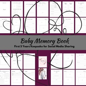Baby Memory Book - First 5 Years Keepsake for Social Media Sharing