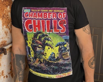 Chamber of Chills Retro Comic Book Cover T-Shirt - Classic Horror Graphic Tee