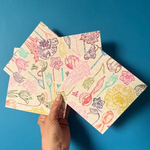 Juego de 4 tarjetas - Tulipanes