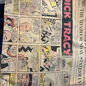 May include: A vintage newspaper comic strip page from The Idaho Sunday Statesman dated November 24, 1968, featuring Dick Tracy. The page contains multiple illustrated panels with dialogue bubbles, black ink outlines, and yellow color accents.