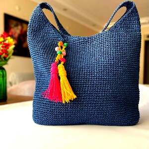Borsa di carta all'uncinetto, borsa a tracolla, borsa di carta lavorata a maglia, regalo per le donne, regalo speciale per lei