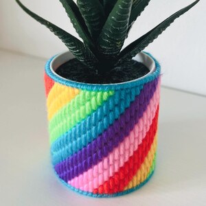 Handmade Rainbow Plant Pot Cover: Children's Room Decor