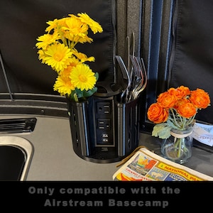 Airstream Basecamp Lock-in Countertop Organizer - Accessible Plugs [Black]