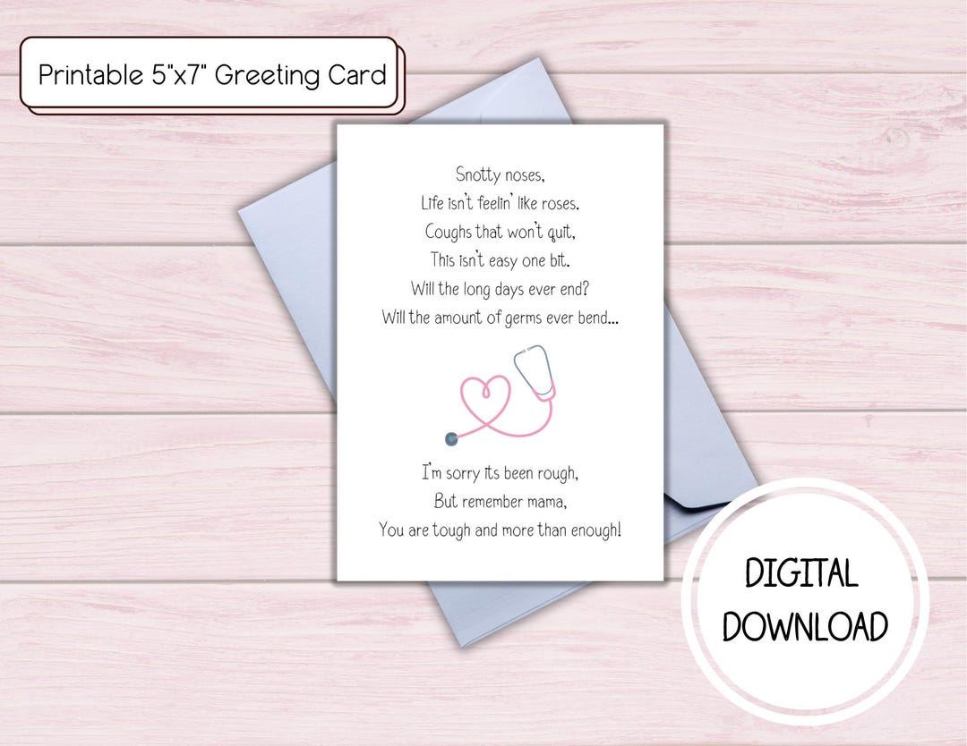 Get Well Soon Card, Thinking of You Card Printable, Heartfelt Card, You ...
