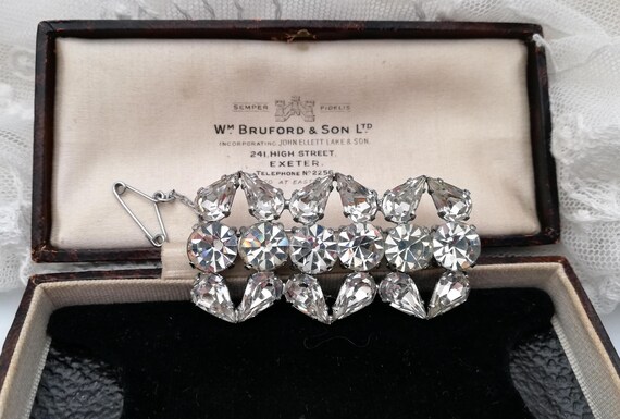 Fabulous Vintage Large Paste Rectangular Brooch W… - image 2