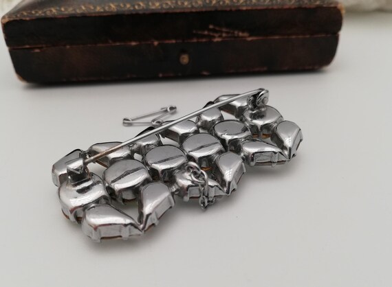 Fabulous Vintage Large Paste Rectangular Brooch W… - image 3