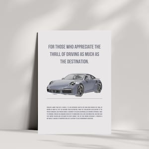 Porsche Poster | Thrill of Driving Quote | Printable Wall Art for Car Lovers | Digital Download for Porsche Fans