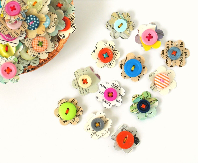 Handmade Vintage Paper Flower Embellishments for Scrapbooking Etsy