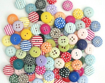 50 Assorted Colour Sewing Buttons for Scrapbooking Christmas Crafting Quilting Kids Crafts Handmade Cards Junk Journals Mixed Button Pack