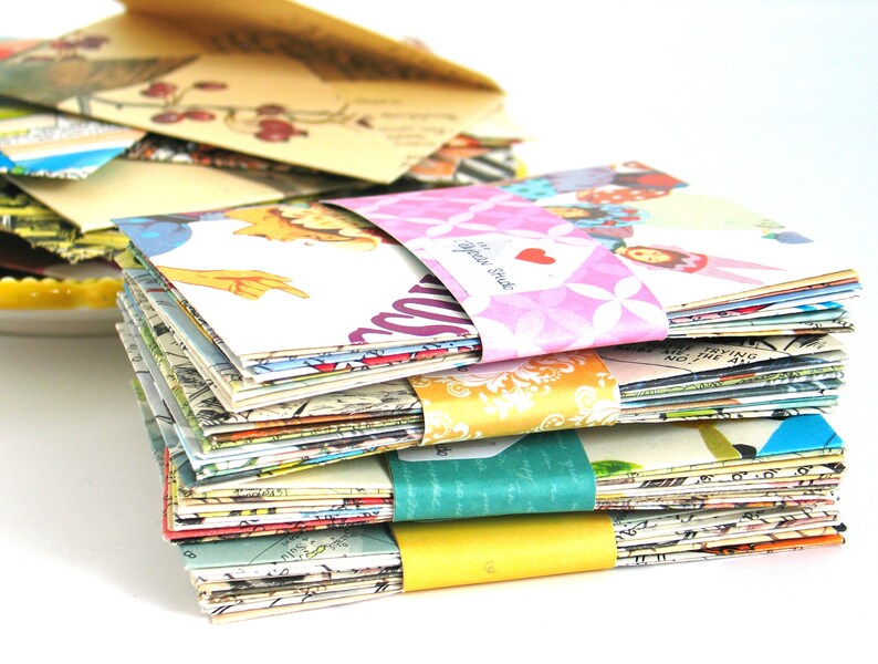 10 Handmade Vintage Paper Envelopes for Scrapbooking Pockets Etsy