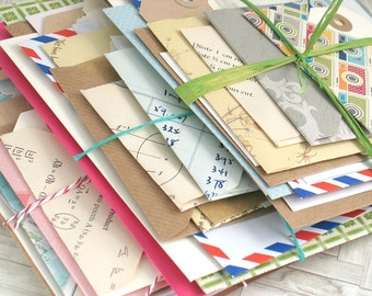 Junk Journal Bundle of Envelopes Tags for Bullet Bujo Travel Planners Notebooks Journals Scrapbooking Assorted Mixed Handmade Vintage New