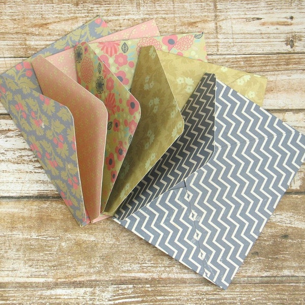 3 x Handmade Envelopes for Junk Journals, Scrapbooks, Planner Envelopes, Gift Card Envelope, Project Life Envelopes Set of 5 CLEARANCE SALE
