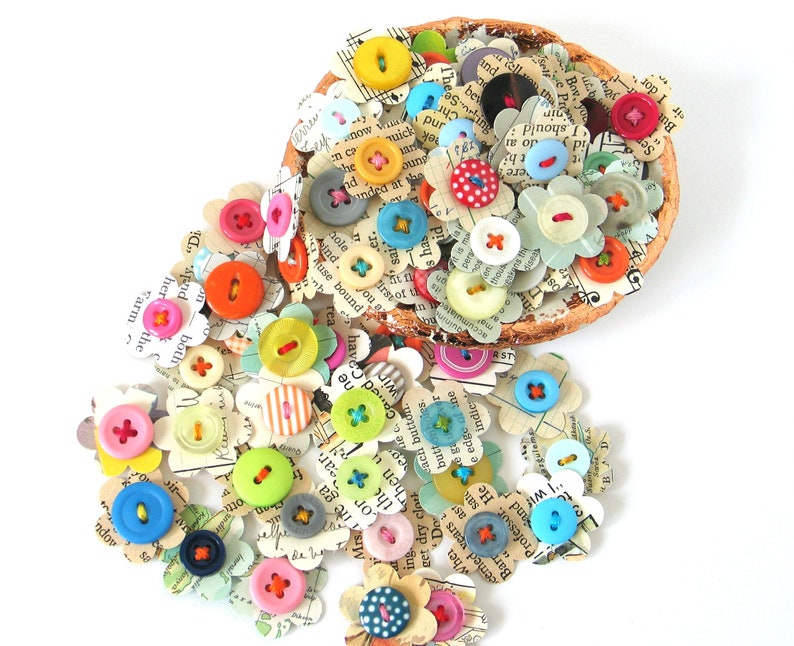 Handmade Vintage Paper Flower Embellishments for Scrapbooking Etsy