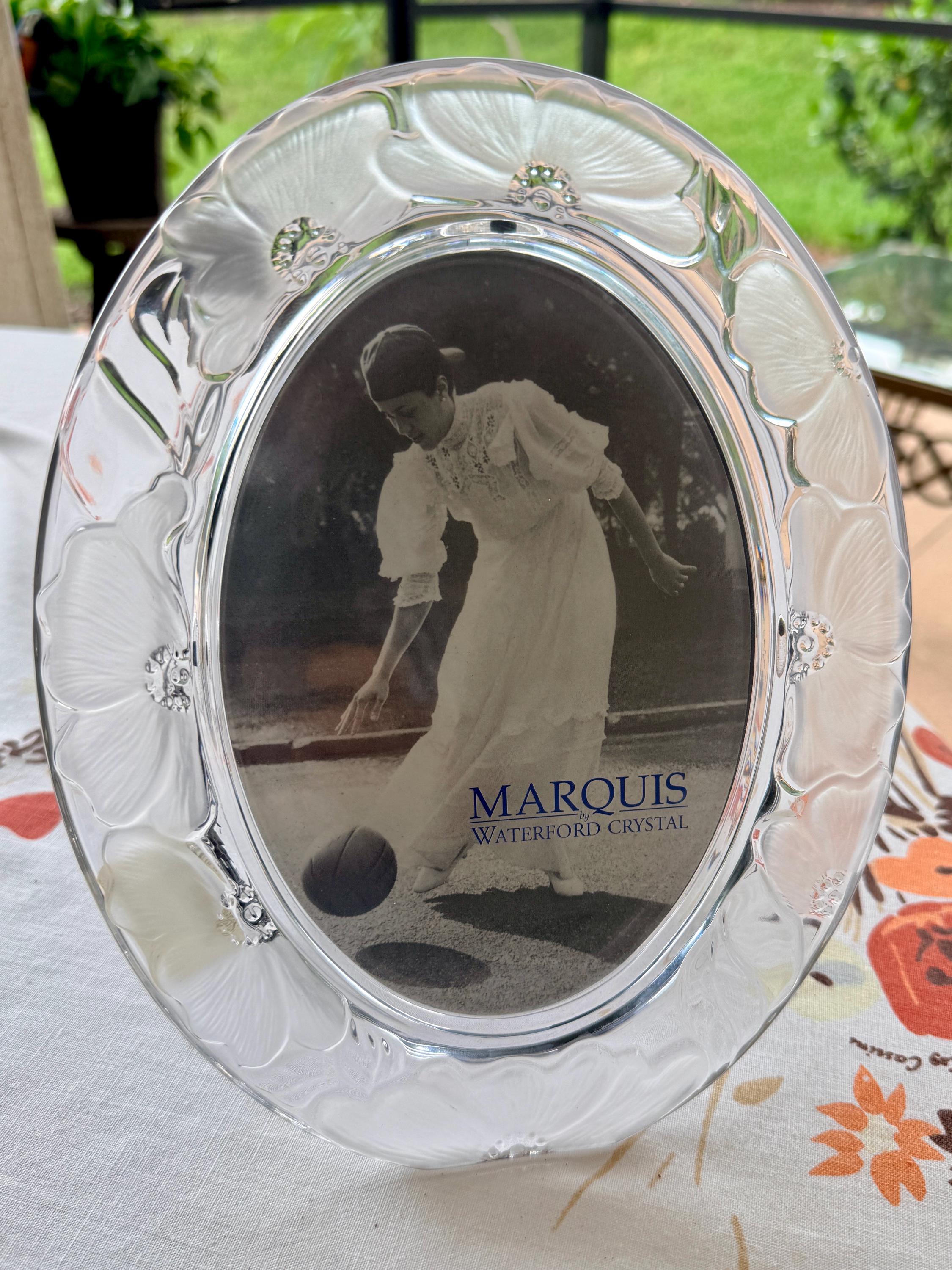 Marquis by Waterford Crystal Oval Photo Frame: Frosted Floral