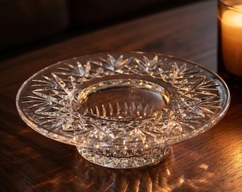 Vintage Waterford Crystal "Bethany" Candle Holder, 8" Round Coaster
