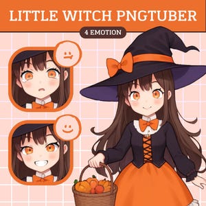 Little Witch PNGTuber Model | Cute Girl PNGTuber Premade Model | VeadoTube Model | PNG Tuber | Vtuber | GIFTuber | Discord | Twitch