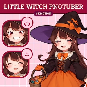 Little Witch PNGTuber Model | Cute Girl PNGTuber Premade Model | VeadoTube Model | PNG Tuber | Vtuber | GIFTuber | Discord | Twitch