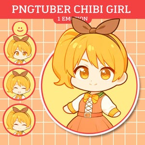CHIBI PNGTuber Model | Cute Girl PNGTuber Premade Model | VeadoTube Model | PNG Tuber | Vtuber | GIFTuber | Discord | Twitch
