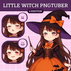 Little Witch PNGTuber Model | Cute Girl PNGTuber Premade Model | VeadoTube Model | PNG Tuber | Vtuber | GIFTuber | Discord | Twitch