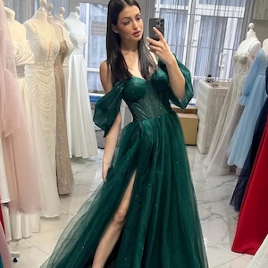 Fairy Prom Dress Green Prom Dress Princess prom dress Fantasy prom dress Custom Green wedding dress Emerald green gown Graduation dress