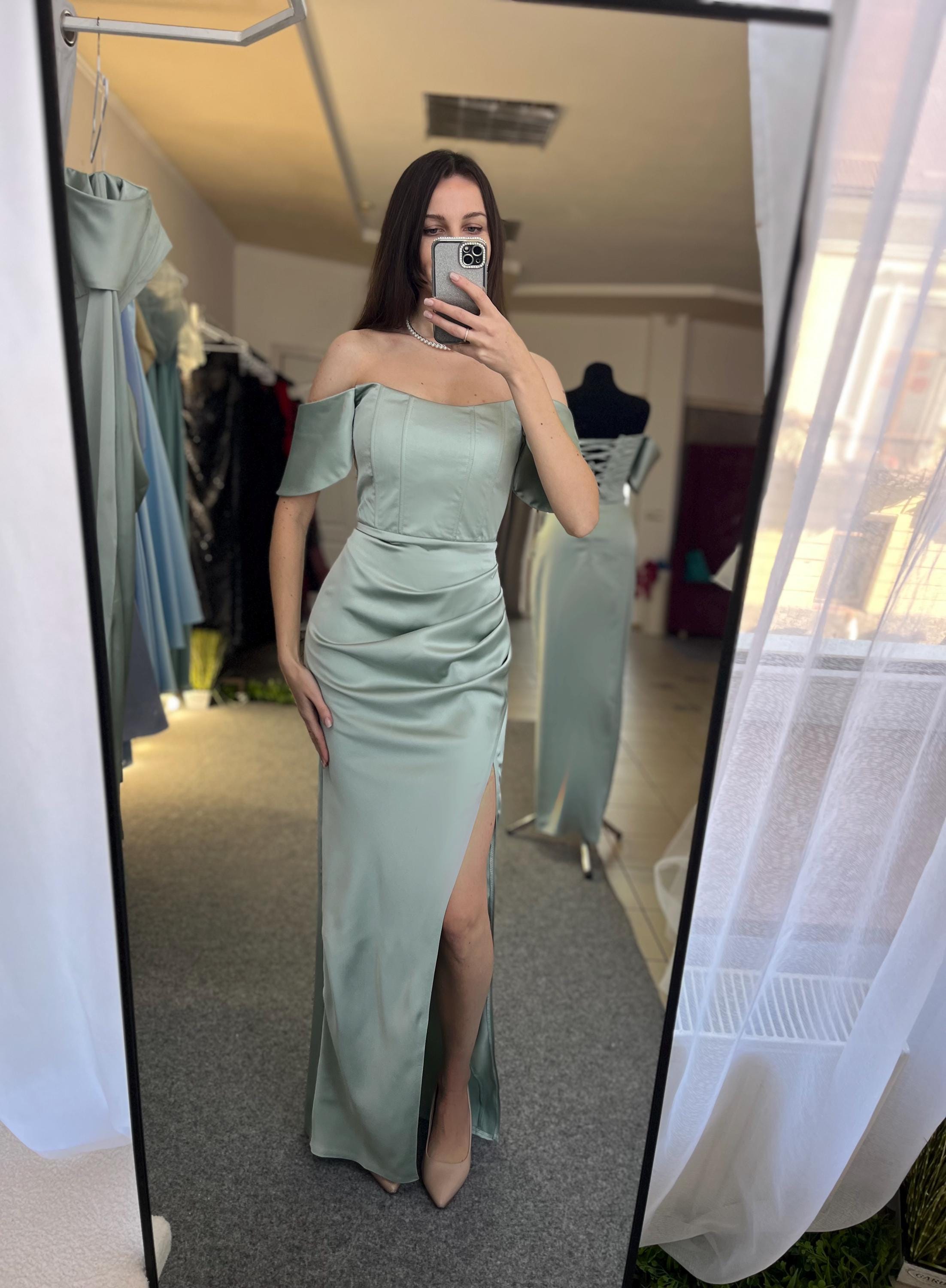 Corset Bridesmaid Dress: Satin Long Evening Gown Sage Green - Etsy Corset Bridesmaid Dress: Satin Long Evening Gown Sage Green - Etsy