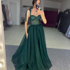 Fairy Prom Dress Green Prom Dress Princess prom dress Fantasy prom dress Custom Green wedding dress Emerald green gown Graduation dress