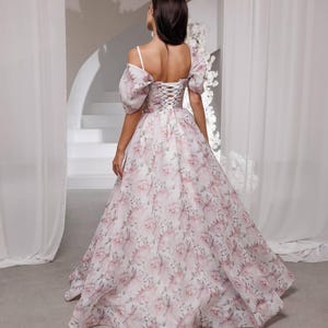 Organza gown winter wedding dress elope Spring evening dress Romantic dress Short  wedding dress Unique dress Graduation dress