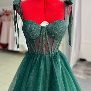 Fairy Prom Dress Green Prom Dress Princess prom dress Fantasy prom dress Emerald green gown Graduation dress Ballgown Green corset dress
