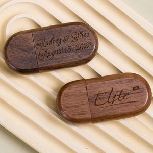 Custom Engraved Wooden USB Drive & Box: Wedding Keepsake